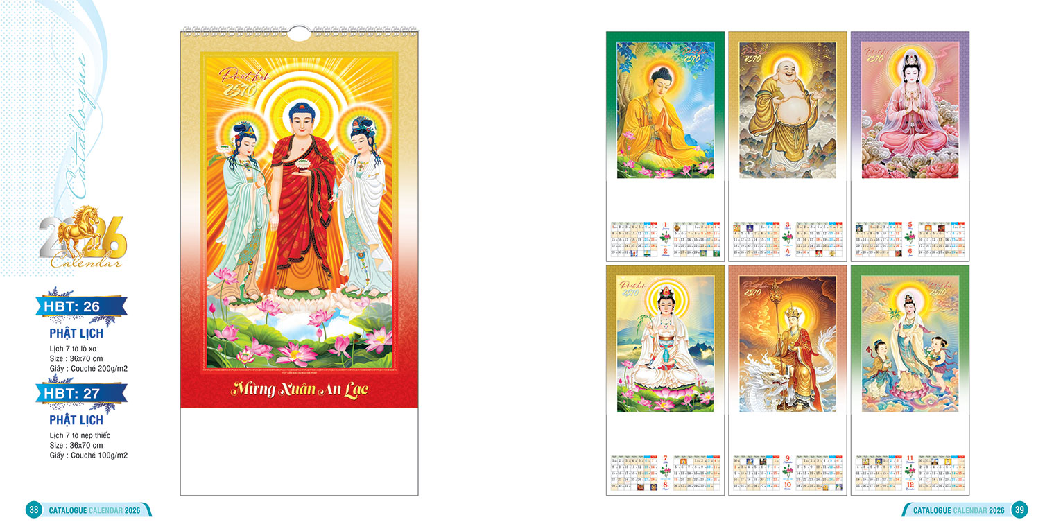 LỊCH 7 TỜ LÒ XO - LỊCH 7 TỜ NẸP THIẾC