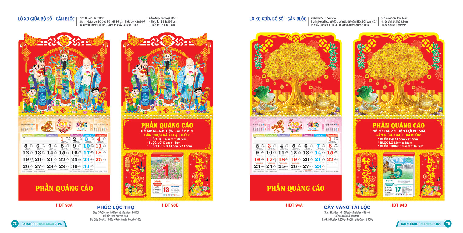 LỊCH LÒ XO GIỮA BỘ SỐ - GẮN BLỐC