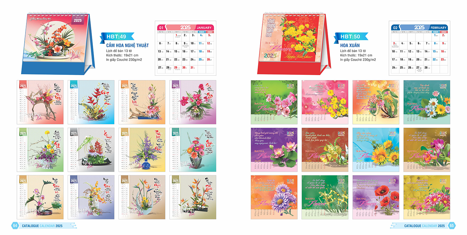 LỊCH ĐỂ BÀN 13 TỜ